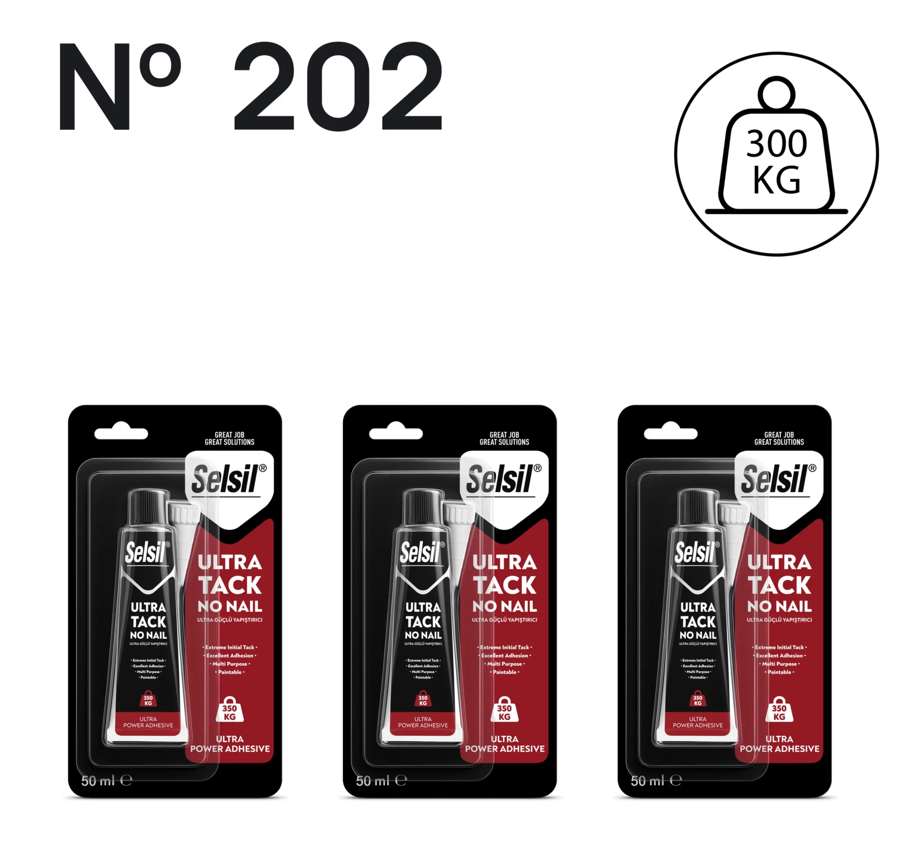 3 x Ultra Tack Montaj Yapıştırıcı Beyaz 50ml