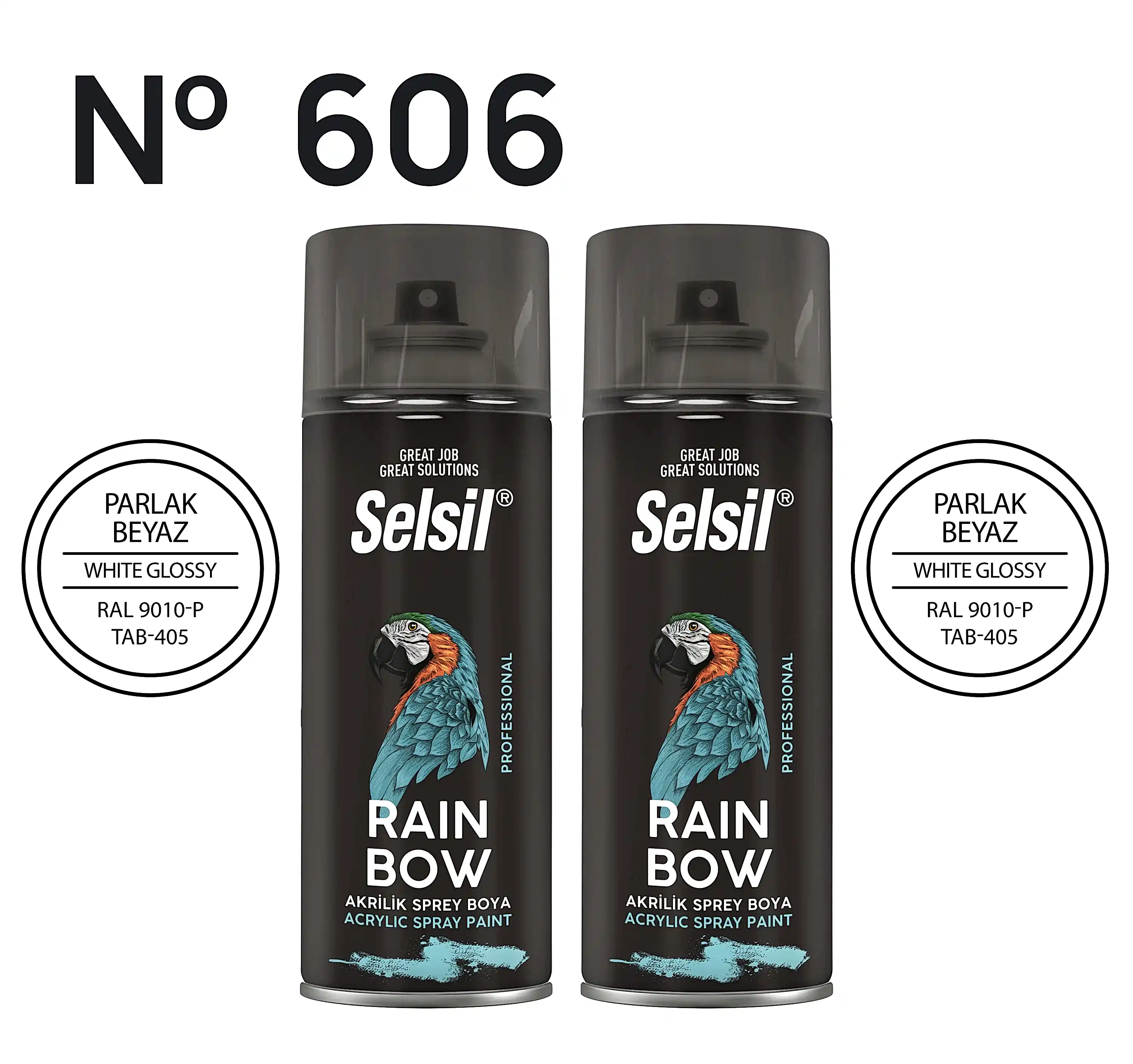 2 x Sprey Boya Parlak Beyaz 400ml