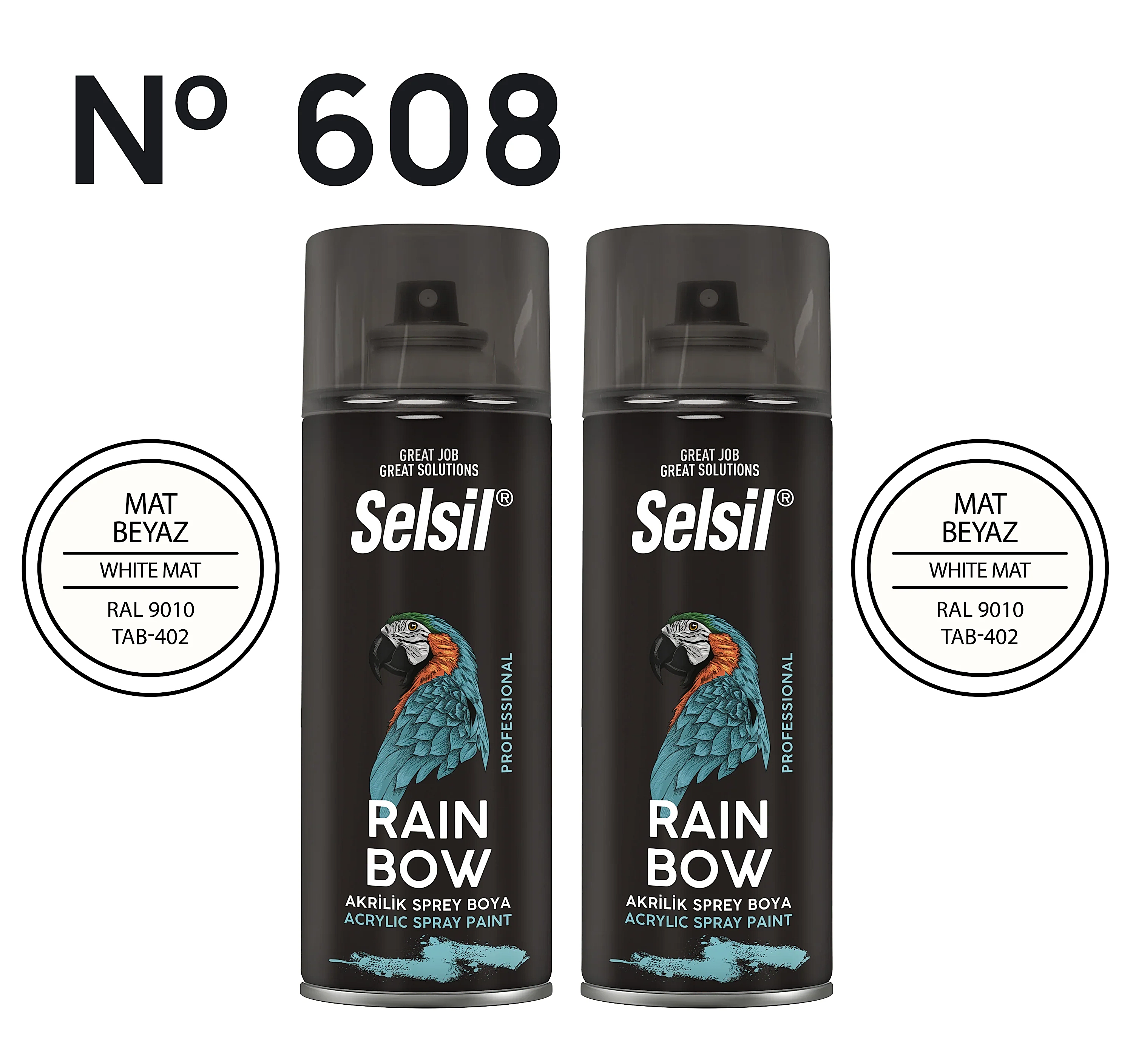 2 x Sprey Boya Mat Beyaz 400ml
